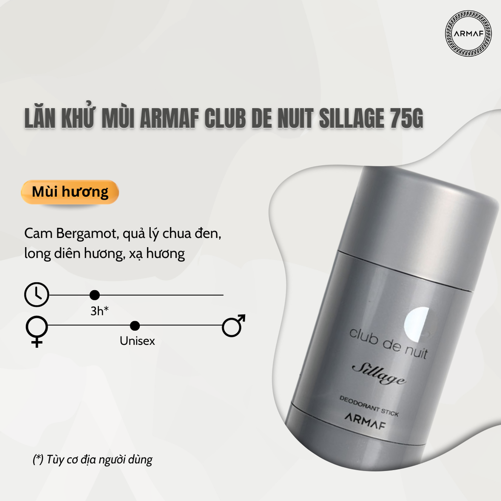 Lăn Khử Mùi Armaf Club de Nuit Sillage 75g