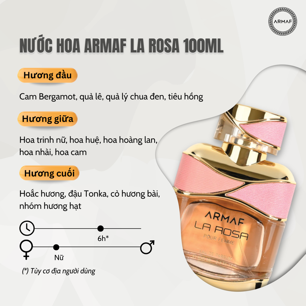 Nước hoa Armaf La Rosa 100ML