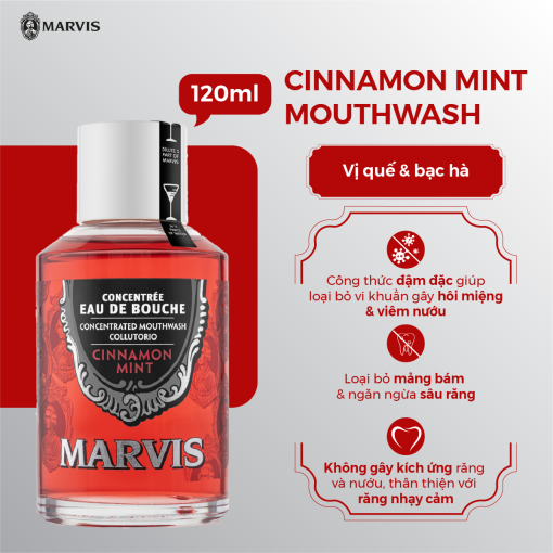 Nước súc miệng Marvis Cinnamon Mint 120 ML