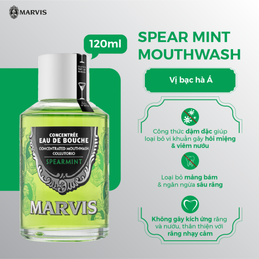 Nước súc miệng Marvis Spearmint 120ML