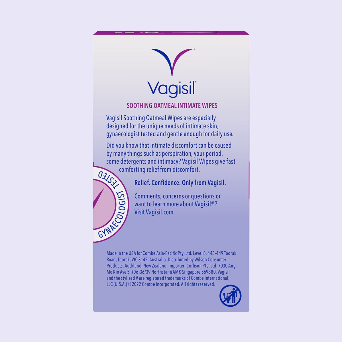 Khăn ướt vệ sinh phụ nữ Vagisil Soothing Oatmeal Intimate Wipes