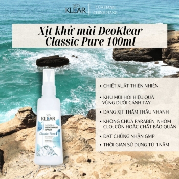 Xịt khử mùi DeoKlear Classic Pure 100ml